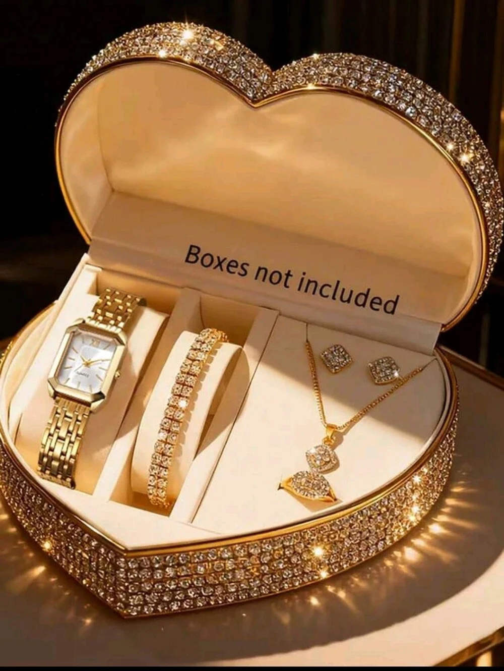 BRAND NEW ** Gold-Tone Crystal Jewelry Set